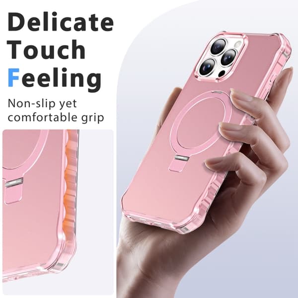 iPhone 16 Pro Max Solid Color Wave MagSafe Skal Rosa