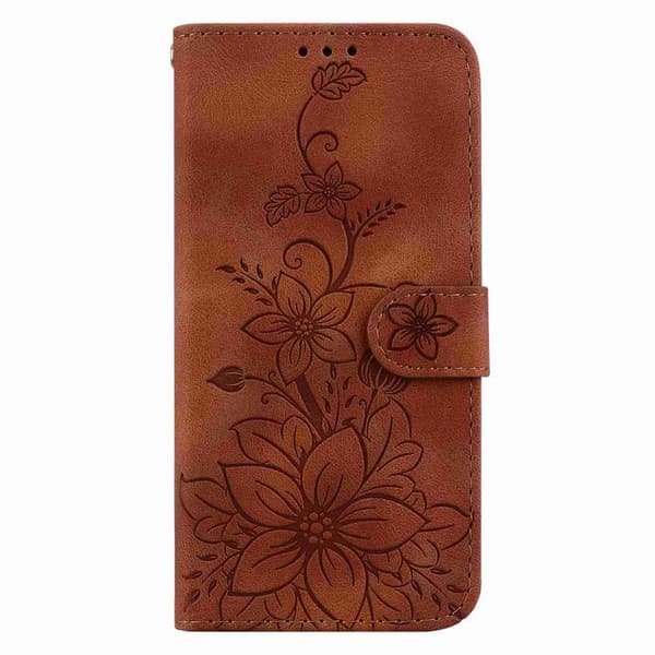 Redmi A5 4G - Lily Prägelt Läderfodral Brun