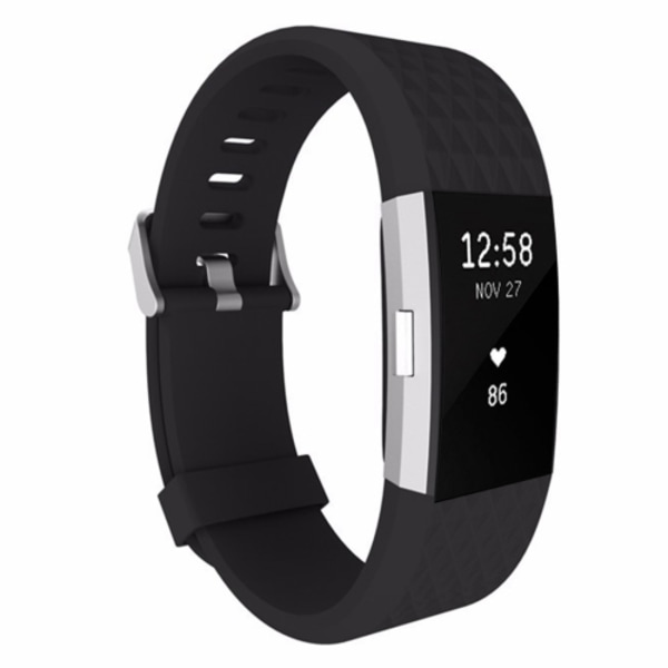 För Fitbit Charger 2 watch Diamond Texture TPU watch , full längd: 23 cm Black