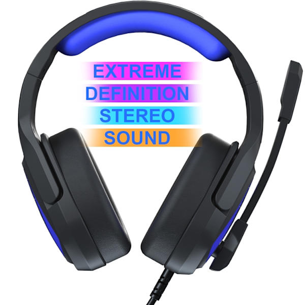 Anivia MH602 3,5 mm trådbundet spelheadset med mikrofon Svart blå