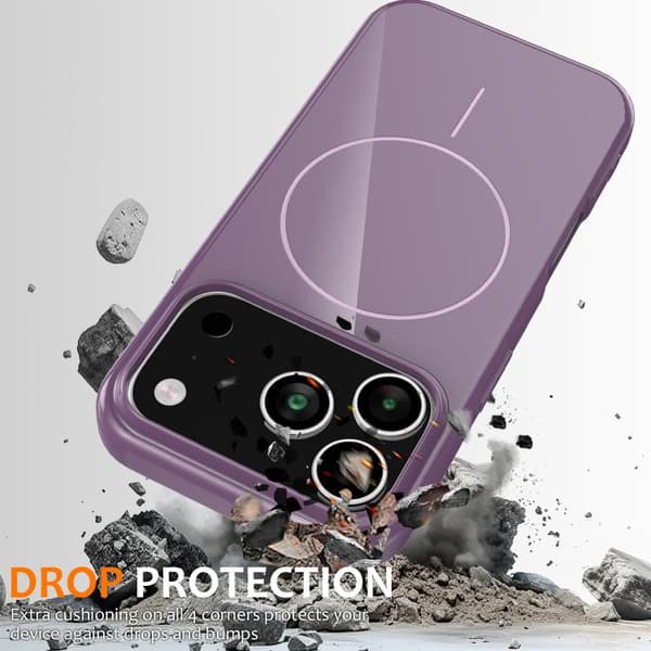 iPhone 18 Pro Max / iPhone 17 Pro Max Skal - Glansigt TPU, Stötsäker MagSafe med Lanyard Purpur