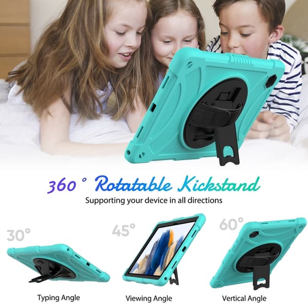 Samsung Galaxy Tab A8 10.5 (2021) Rotationsskydd i silikon + PC Mintgrön