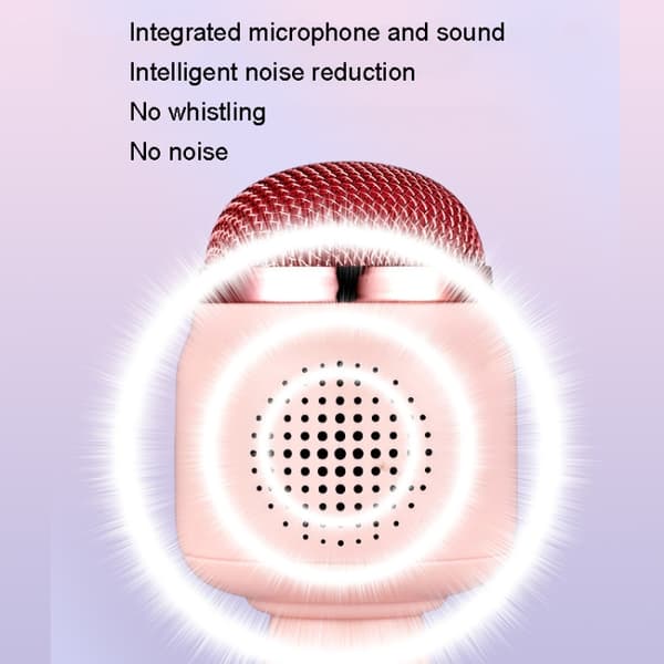 Barn Trådlös Mikrofon Bluetooth Telefon Sång Mikrofon (Rosa)