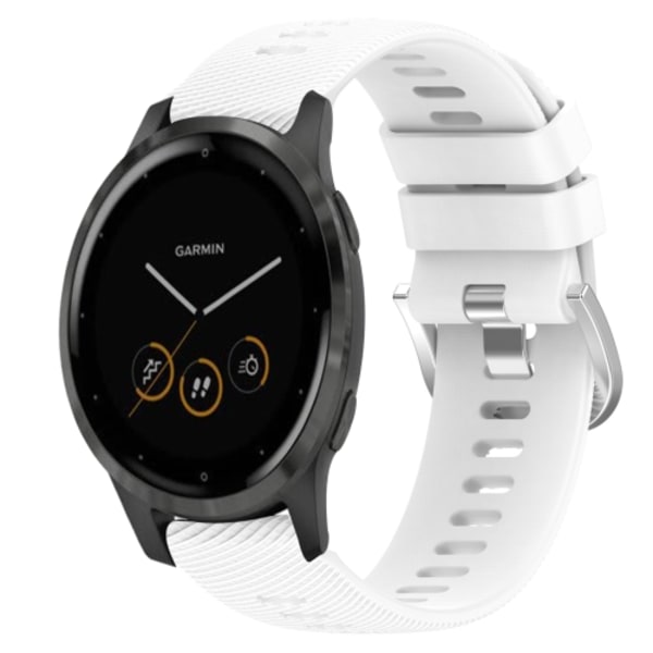 För Garmin Vivoactive 4S 18mm enfärgad watch White