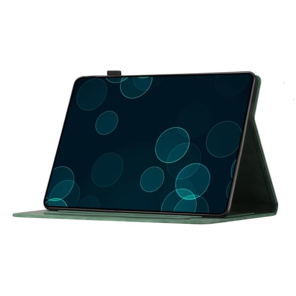 Samsung Galaxy Tab A9 / A11 Prägad Läderfodral med Kokosnötsträd Grön