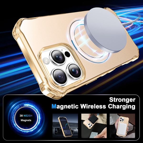 iPhone 16 Pro Max Solid Color Wave MagSafe Skal Guld