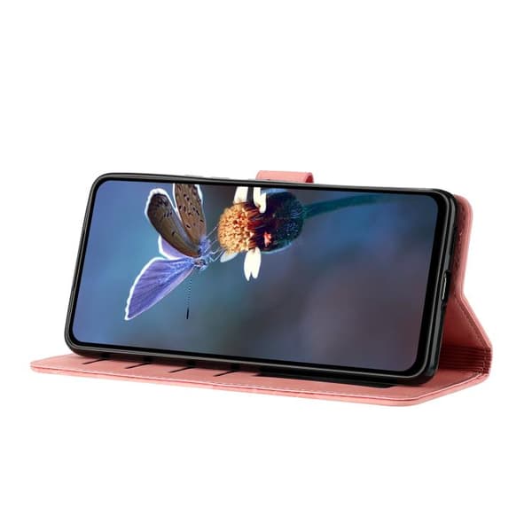 iPhone 18 Pro / iPhone 17 Pro Skal läderfodral med blommönster Rosa
