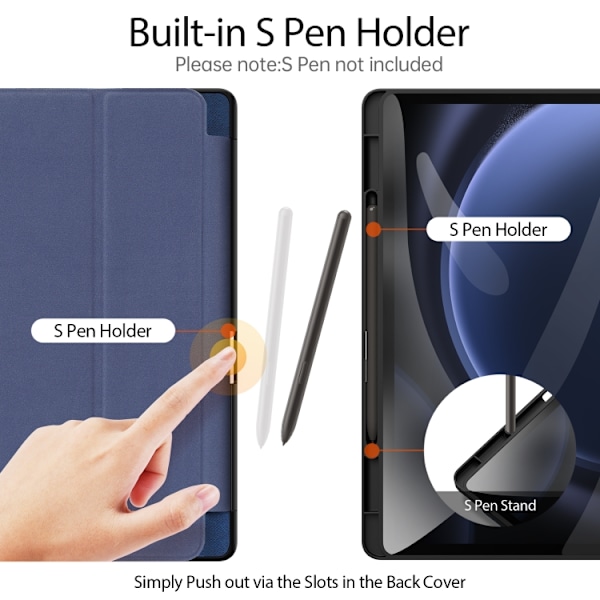 Samsung Galaxy Tab S9 FE+ Skal DUX DUCIS Domo Series Magnetisk Flip Läder Blå
