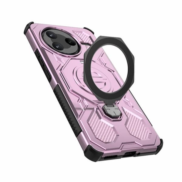 Redmi K80 J-20 - Solid Färgad MagSafe Magnetisk TPU+PC Mobilskal Rosa