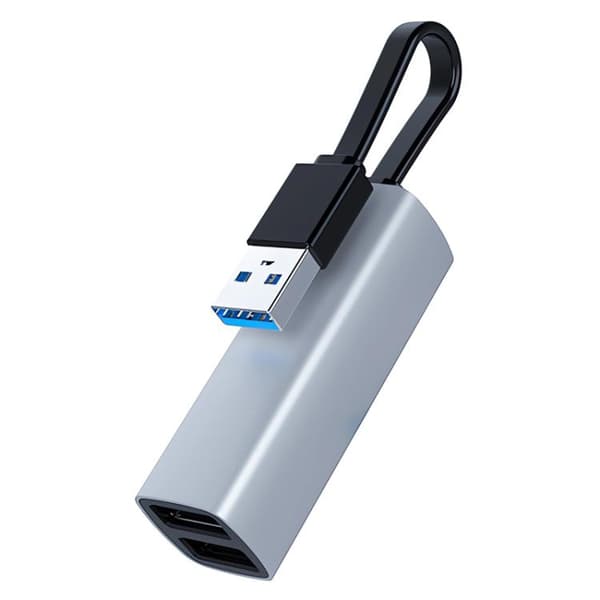 USB till USB3.0, Dubbel USB2.0, SD, TF Kort Bärbar Multifunktionell Dockningsstation Hub Adapter (Silver)