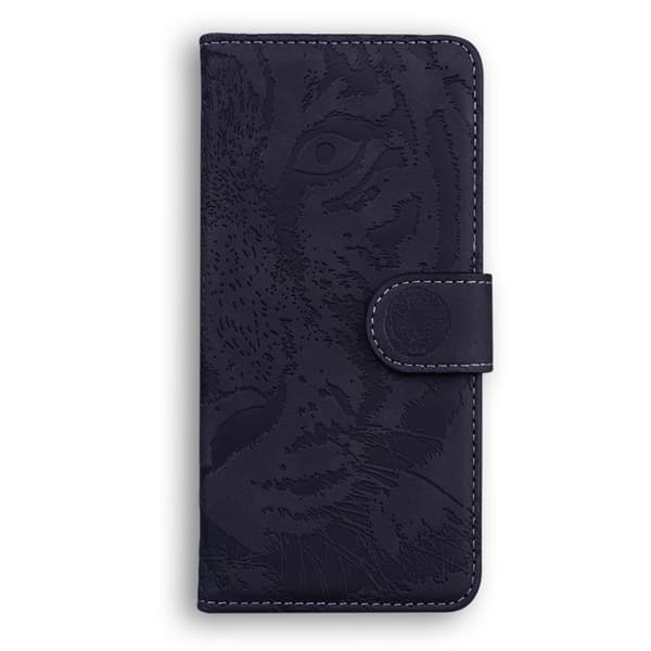 Redmi Note 14 Pro / Note 14 Pro+ 5G - Tiger Prägung Lederhülle Svart
