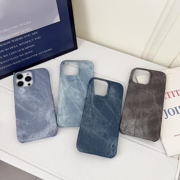 iPhone 17 Skal - Denim med MagSafe Magnetisk PC + PU Gråblå