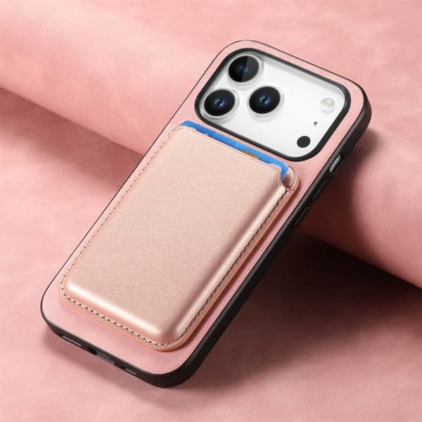 iPhone 17 Pro Retro Magsafe Kortväska PU Bakskal Rosa