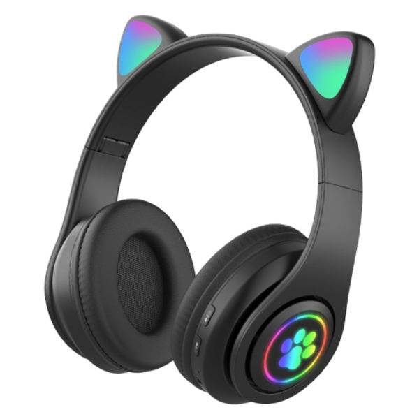 B39 Kattöron Design LED Gradient Ljus Trådlöst Bluetooth Headset Svart