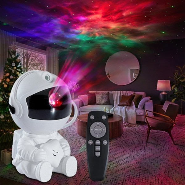 USB Astronaut Form Färgglad LED Laser Stjärnprojektionsljus (Stjärna)