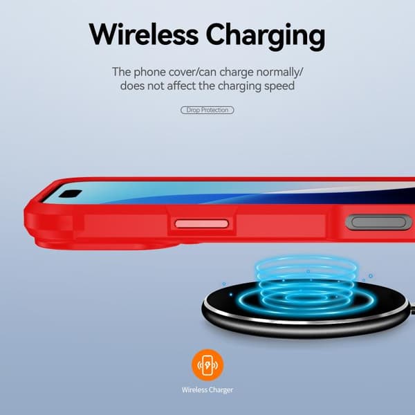 iPhone 18 Pro / iPhone 17 Pro Skal med TPU + PC Linsskydd Röd