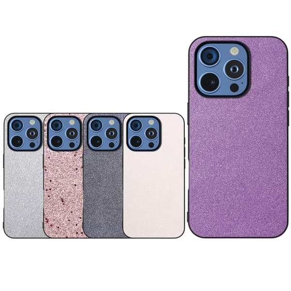 iPhone 16 Pro Glitter Shockproof Skal med Svart Ram Svart