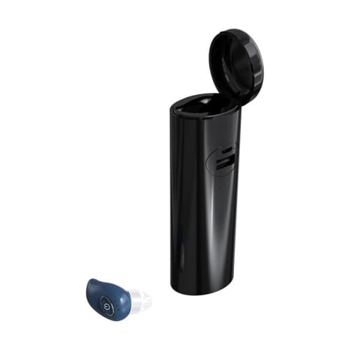 V21 Mini Single Ear Stereo Bluetooth V5.0 Trådlösa Öronproppar med Laddningsbox Blå