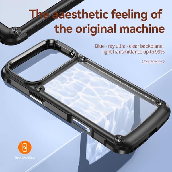 iPhone 18 Pro / iPhone 17 Pro Skal med TPU + PC Linsskydd Svart
