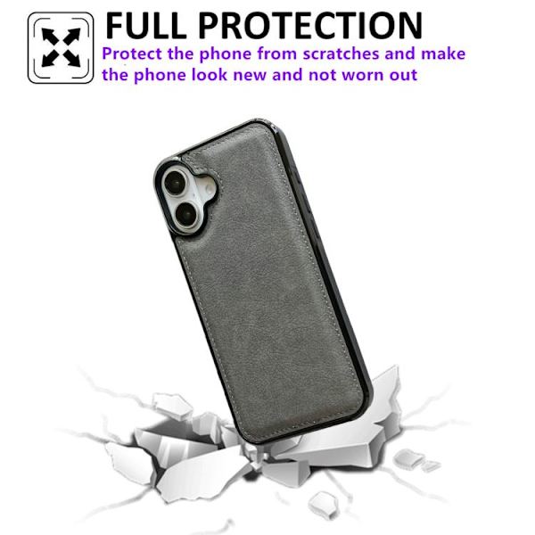 iPhone 17 Skal - Lädertextur Grå