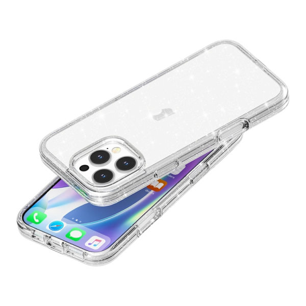 iPhone 16 Pro Shockproof Terminator Glittrande Pulver Skal Vit