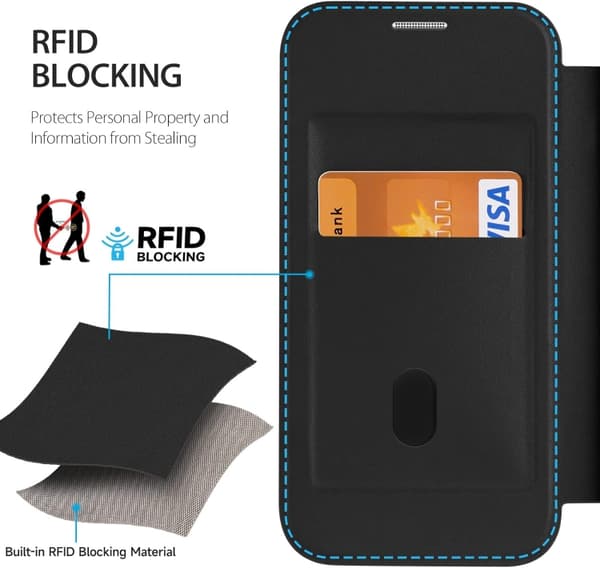 iPhone 16 Pro RFID-blocker Adsorptionsskal MagSafe Läderfodral Purpur