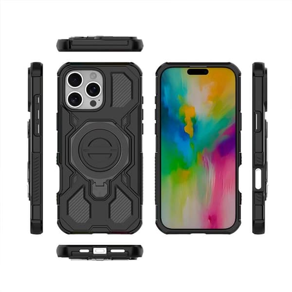 iPhone 16 Pro J-20 Solid Color MagSafe Magnetisk TPU+PC Skal Rosa