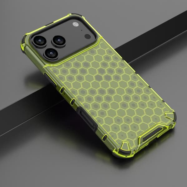 iPhone 18 Pro / iPhone 17 Pro Skal med Honungskombination och Stötskydd Grön