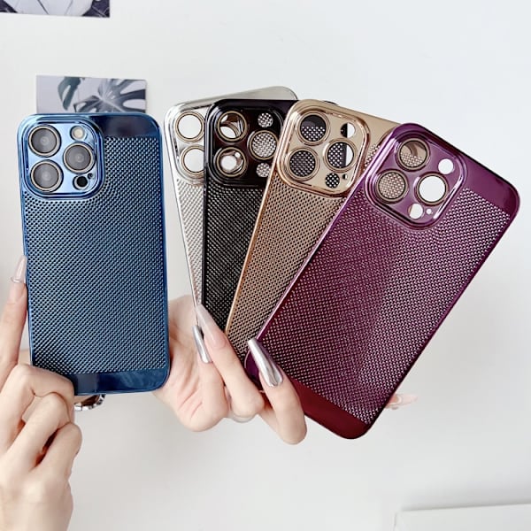 iPhone 16 Pro Electroplaterad PC Ramfri Kylskal Silver