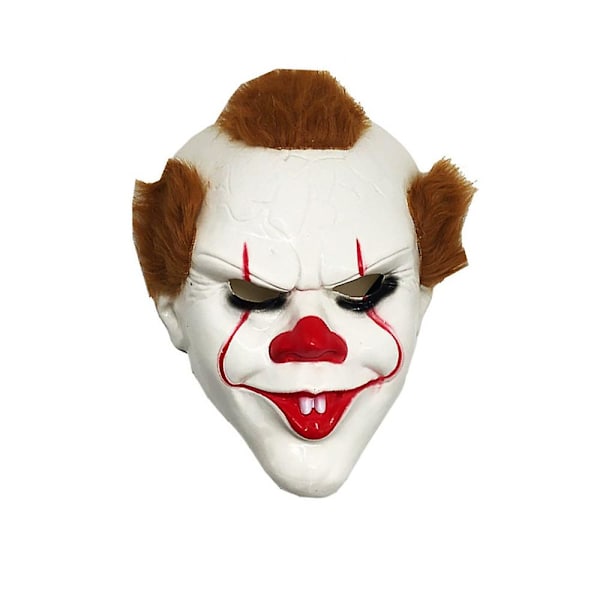 Läskig clown cosplay mask med kort hår peruk Halloween fest läskig joker fancy dress up kostym rekvisita