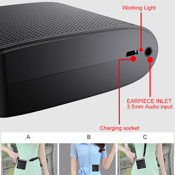 Rolton K10 Mini Audio Högtalare Megafon Röstförstärkare Stödjer Inte TF-kort/U-disk(Svart)