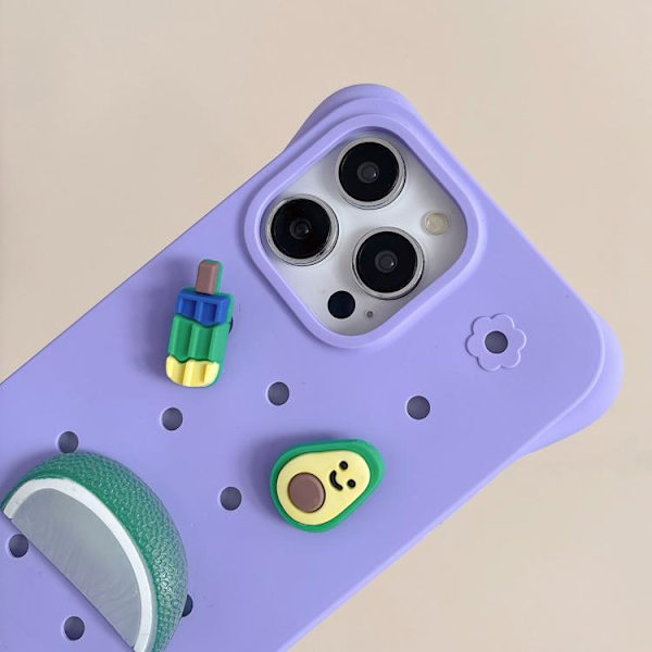 iPhone 16 Pro Max Solid Color Hål DIY Frukt PC Stötsäker Skal Rosa