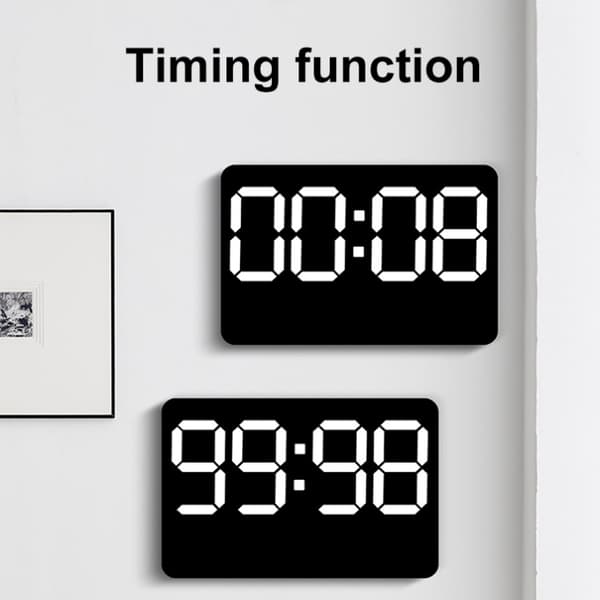 Multifunktionell LED-väggklocka med digital display, tyst väckarklocka för vardagsrum, färg: Blå