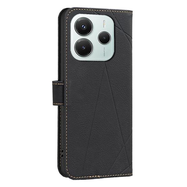 Redmi Note 14 5G - Geometriskt Mönster RFID Läderfodral Svart