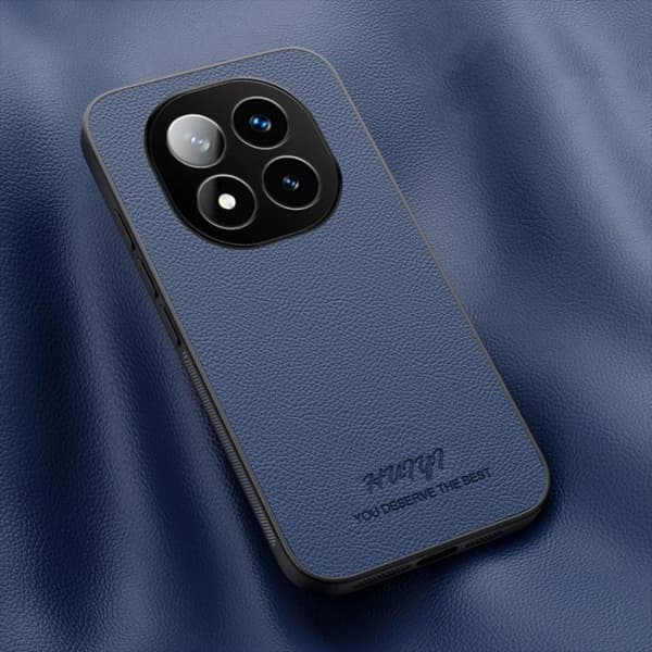 Redmi Note 14 Pro+ 5G - HUIYI Läder Magnetiskt Mobilskal Blå