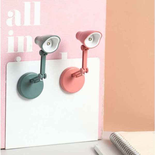 3 st Mini LED skrivbordslampa Fällbar Bärbar Nattlampa Magnetisk Ögonskydd Skrivbordslampa(LD01-Rosa)