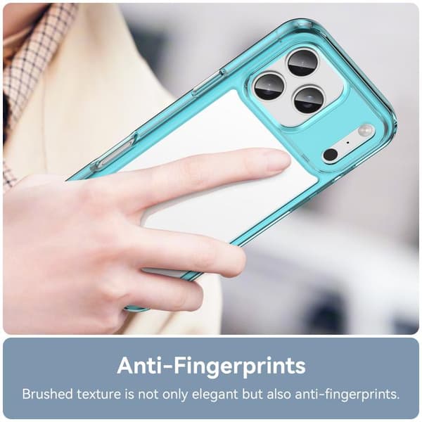 iPhone 18 Pro Max / iPhone 17 Pro Max Skal - Färgglad Serie av Akryl + TPU Transparent blå