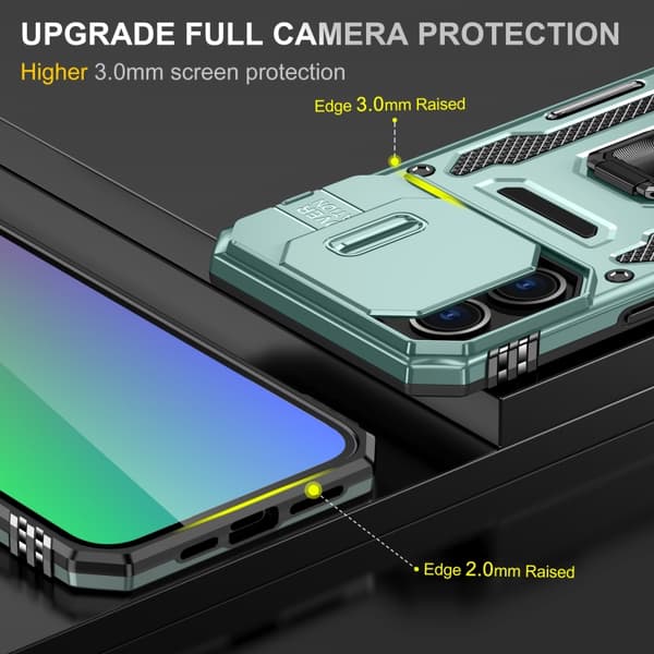 iPhone 16 Pro Max Skal med Armor PC + TPU Kameraskydd Alpingrön