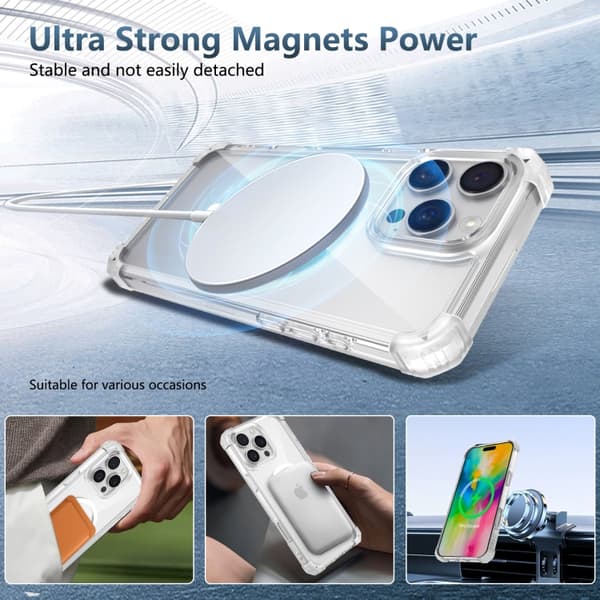 iPhone 16 Pro Max Transparent MagSafe Magnetisk Skal Transparent