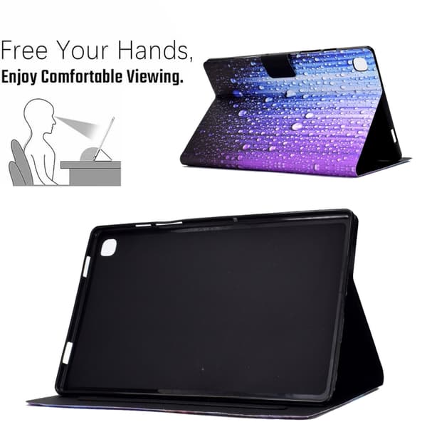 Samsung Galaxy Tab S6 Lite TPU Läderfodral Vattendroppar