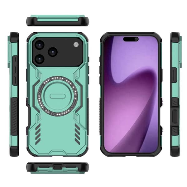 iPhone 18 Pro Max / iPhone 17 Pro Max Skal med Butterfly Armor MagSafe Magnetring och Stötskydd Ljusgrön