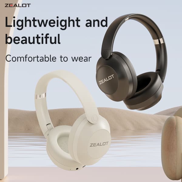 Zealot B38 Over-Ear Brusreducerande Bluetooth-hörlurar Vit