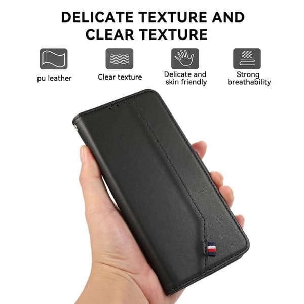 Redmi Note 14 4G - ABEEL Delikat Textur Splicing RFID Läderfodral Svart