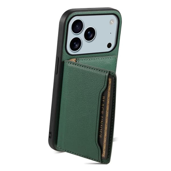 iPhone 18 Pro Max / iPhone 17 Pro Max Skal - kalvskinnstextur med full täckning Grön