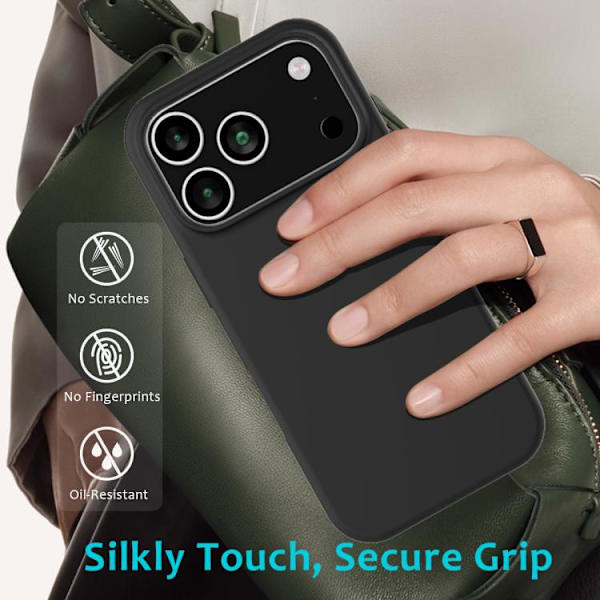 iPhone 17 Pro Skal - Solid Färg Silikon Svart