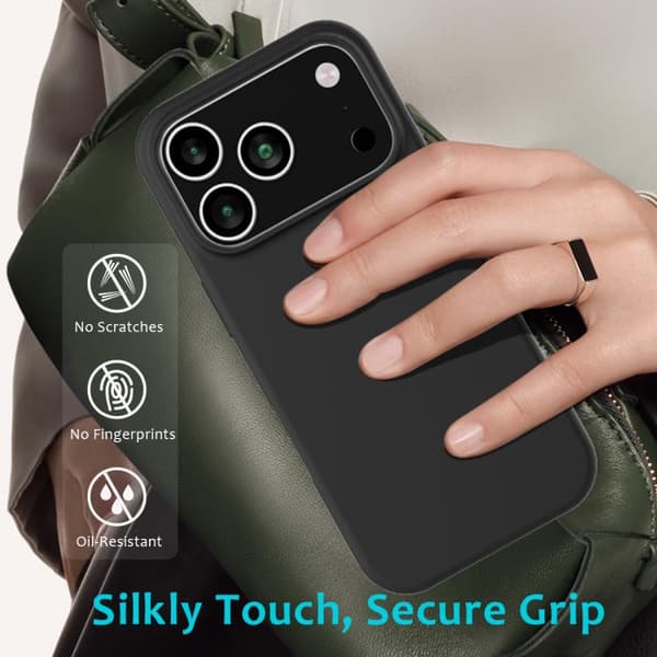 iPhone 18 Pro / iPhone 17 Pro Skal - Solid Färg Silikon Svart