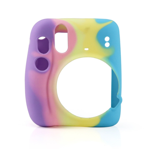 Regnbåge Mjukt Silikon Skyddande Fodral för Fujifilm Instax mini 11 Lila