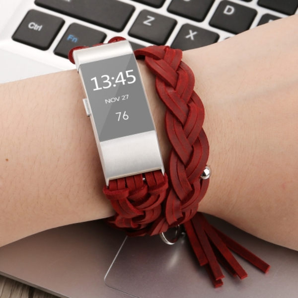 För Fitbit Charge 2 Weave watch Red