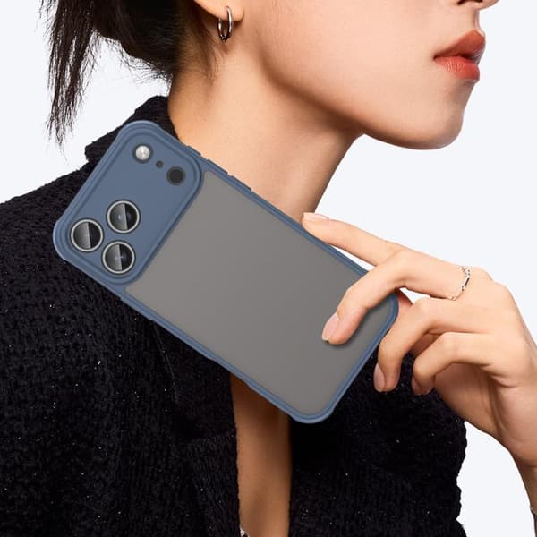 iPhone 18 Pro Max / iPhone 17 Pro Max Dun Series TPU Hybrid PC Frostad Skal Blå