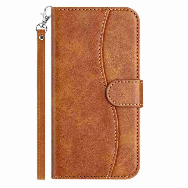 iPhone 18 Pro Max / iPhone 17 Pro Max Skal läderfodral - dubbelvikt S-form Brun